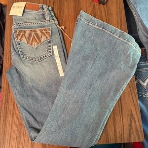 Shyanne Women's Blue Mid -Rise Flare Denim Jeans